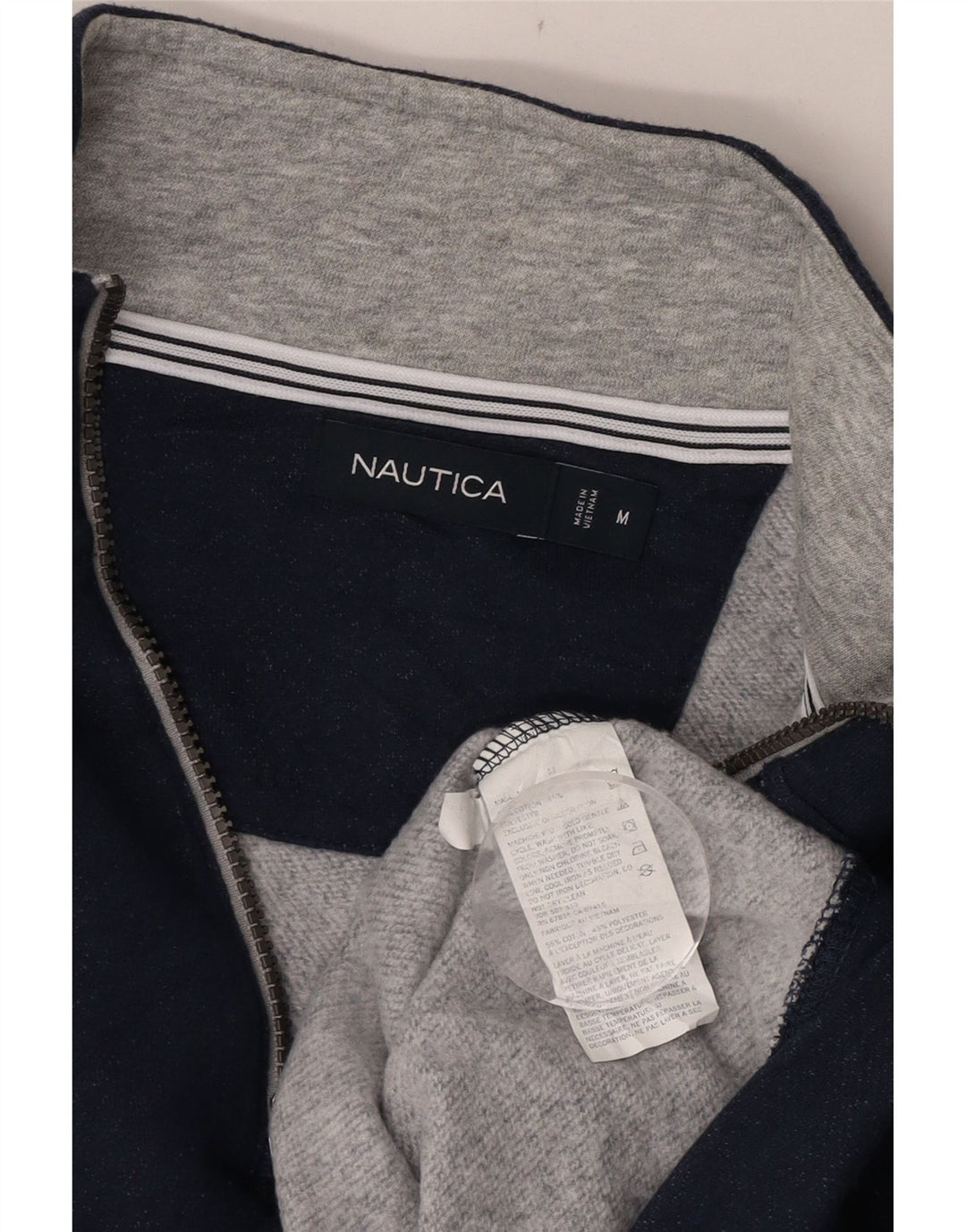 Nautica Sudadera con cuello y cremallera para hombre Jumper Medium Azul marino Algodón