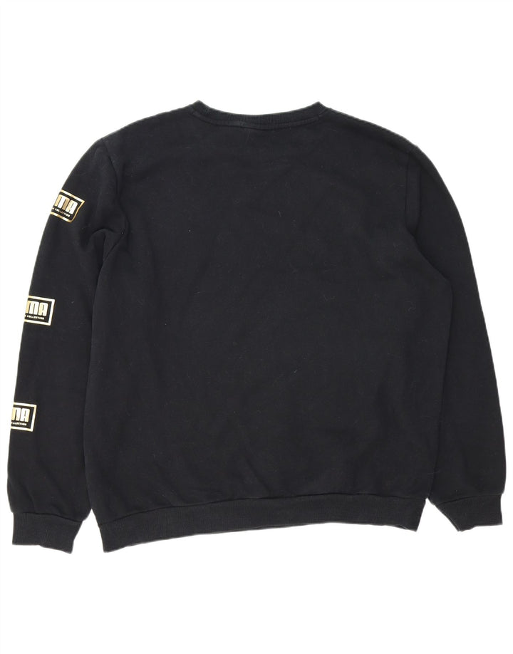 PUMA Mens Graphic Sweatshirt Jumper Large Black Cotton