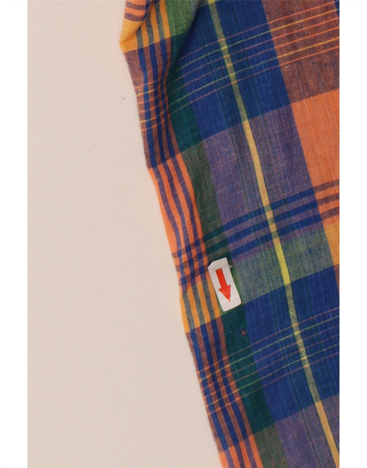 Camisa Vintage Hombre Regular Fit Talla 45/46 2XL Algodón Cuadros Multicolor