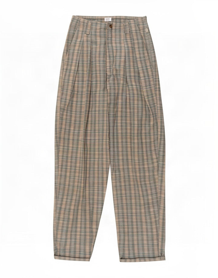 Pantalón chino con pinzas para mujer UFO W28 L28 Cuadros multicolores