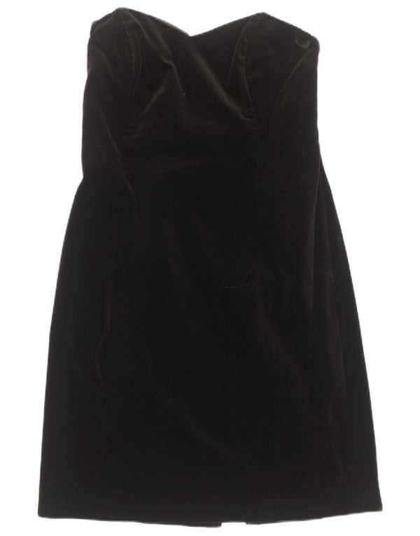 Laura Ashley Vestido sin Tirantes de Terciopelo para Mujer UK 46 Grande Algodón Negro