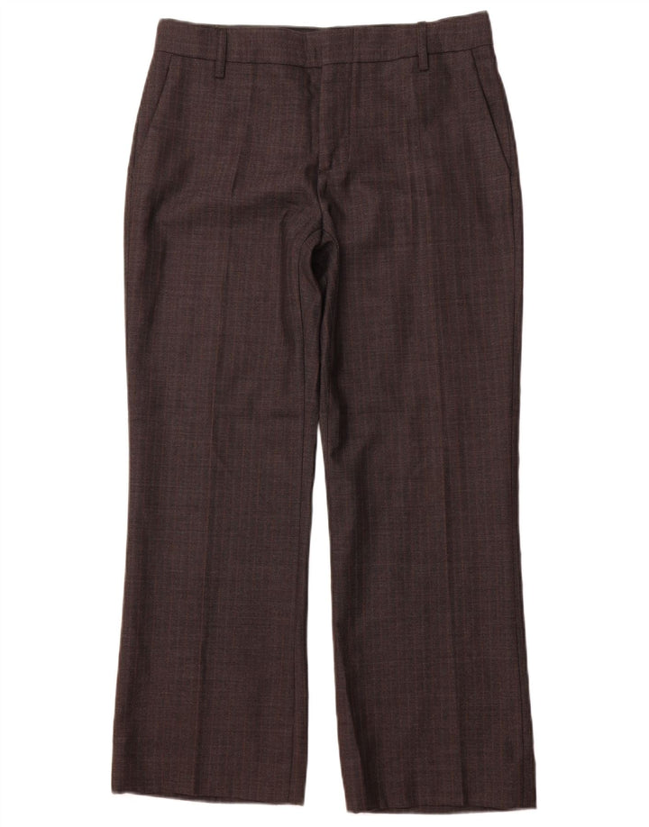 ZARA Mujer Pantalón Chino Recto EU 40 Medium W30 L28 Gris Espiga