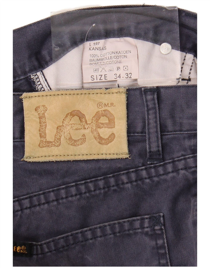 LEE Pantalones casuales cónicos Kansas para hombre W34 L32 Algodón azul marino
