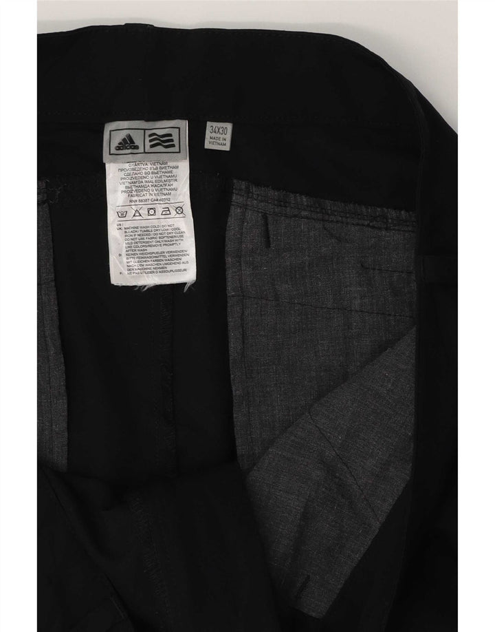 Adidas Pantalones Chinos Slim Para Hombre W34 L30 Poliéster Negro