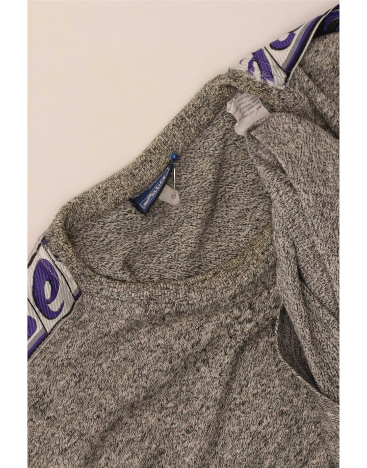 Asics - Camiseta gráfica para hombre, talla pequeña, algodón moteado gris