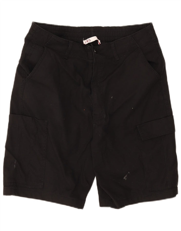 Zara Mens Cargo Shorts EU 42 Grande W32 Negro