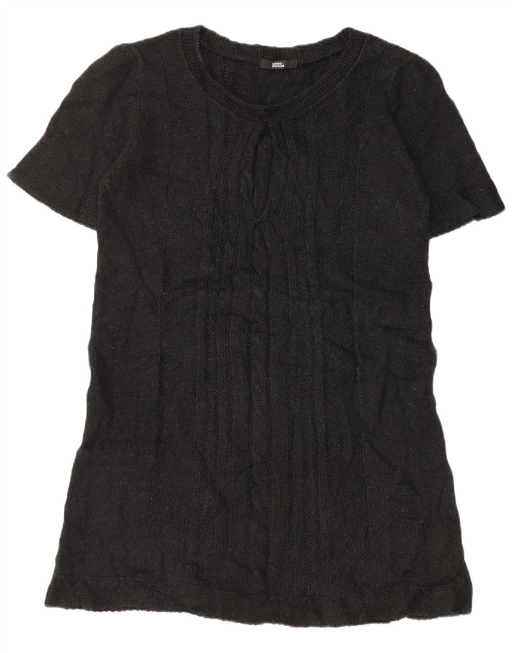 Marks & Spencer Vestido tipo jersey para mujer Reino Unido 44 Medio Negro Acrílico