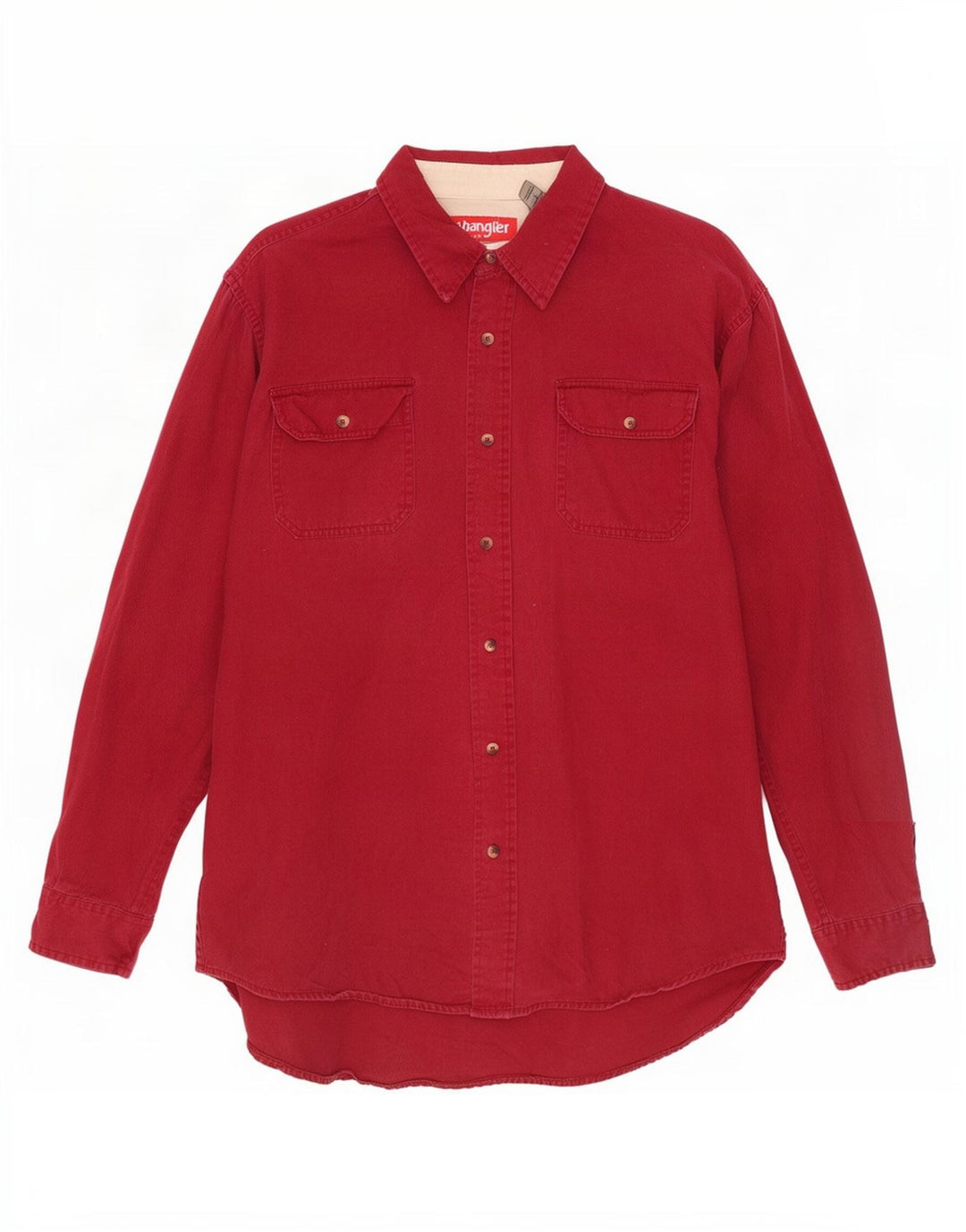 Camisa Wrangler Hombre Grande Algodón Burdeos