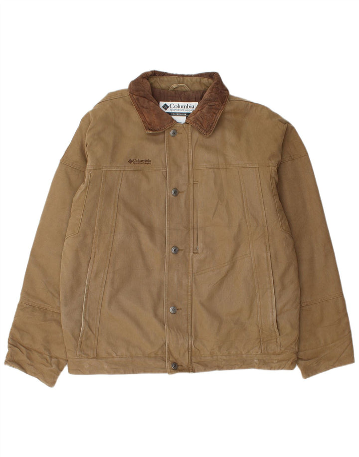 Columbia Chaqueta Bomber para Hombre UK 38 Algodón Beige Medio