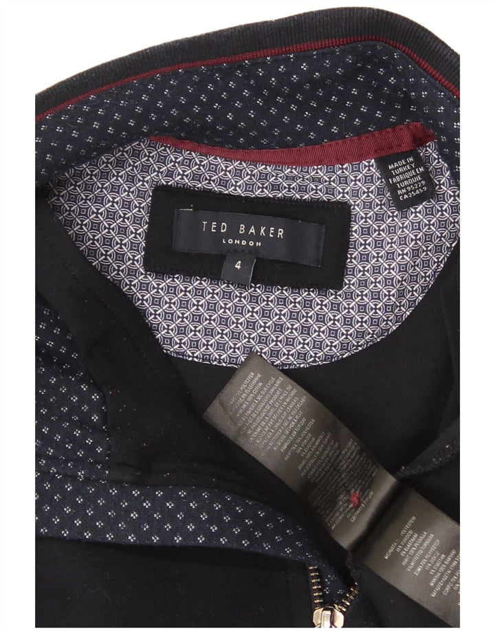 Ted Baker Sudadera con cuello y cremallera para hombre Talla 4 Grande Poliéster azul marino