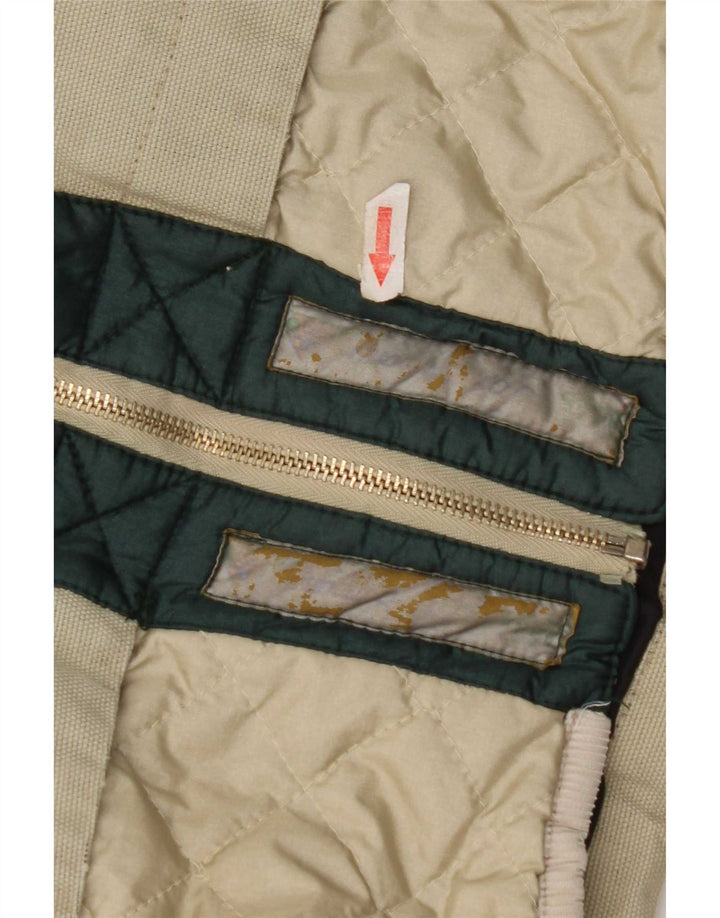 Chaqueta bomber vintage para hombre Reino Unido 42 XL Bloque de color beige