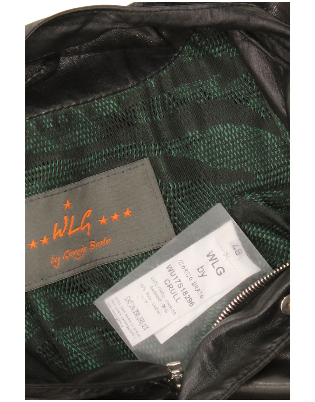 Chaqueta de cuero para hombre IT 48 Cuero negro mediano