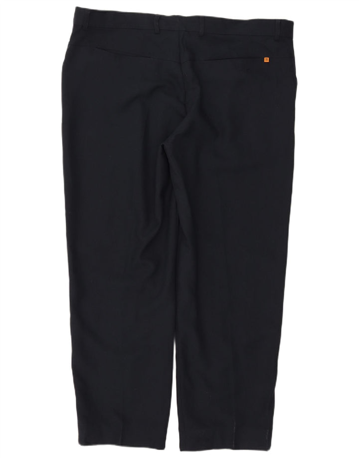 Farah Pantalones Casuales Rectos Para Hombre W42 L31 Poliéster Azul Marino