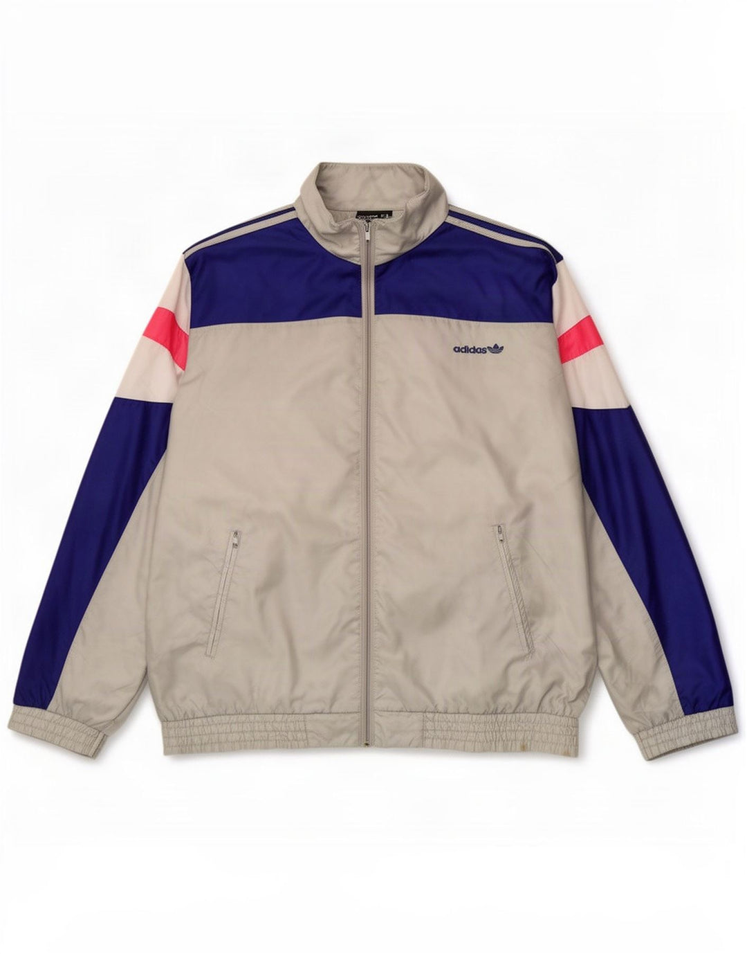Adidas - Chaqueta de chándal para hombre, talla 38/40, color gris medio, poliamida
