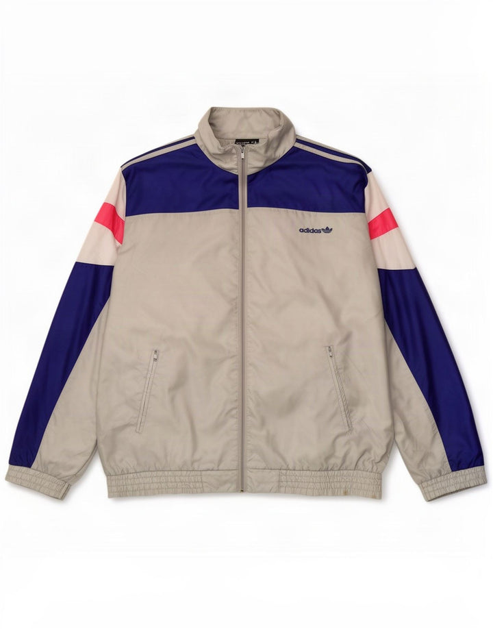 Adidas - Chaqueta de chándal para hombre, talla 38/40, color gris medio, poliamida