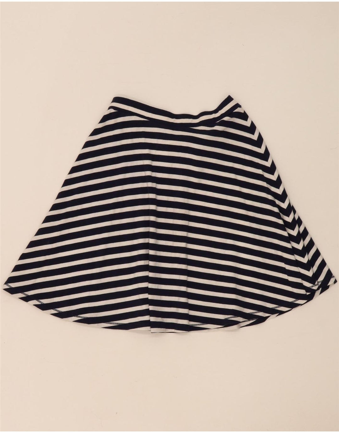 Superdry Falda Acampanada Mediana W28 De Algodón A Rayas Azul Marino