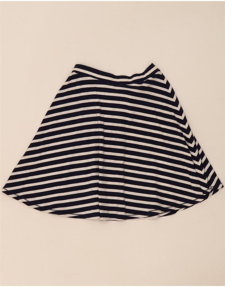 Superdry Falda Acampanada Mediana W28 De Algodón A Rayas Azul Marino