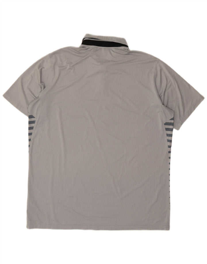 Nike Polo Dri Fit para hombre XL Poliéster a rayas grises