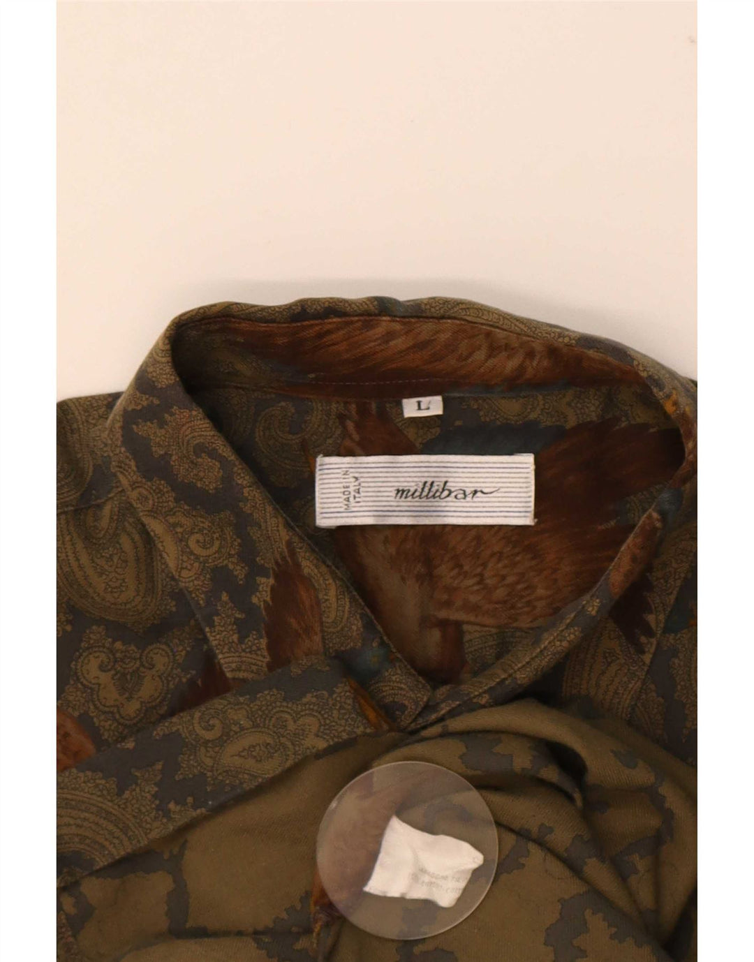 Camisa Millibar Hombre Grande Beige Paisley Algodón