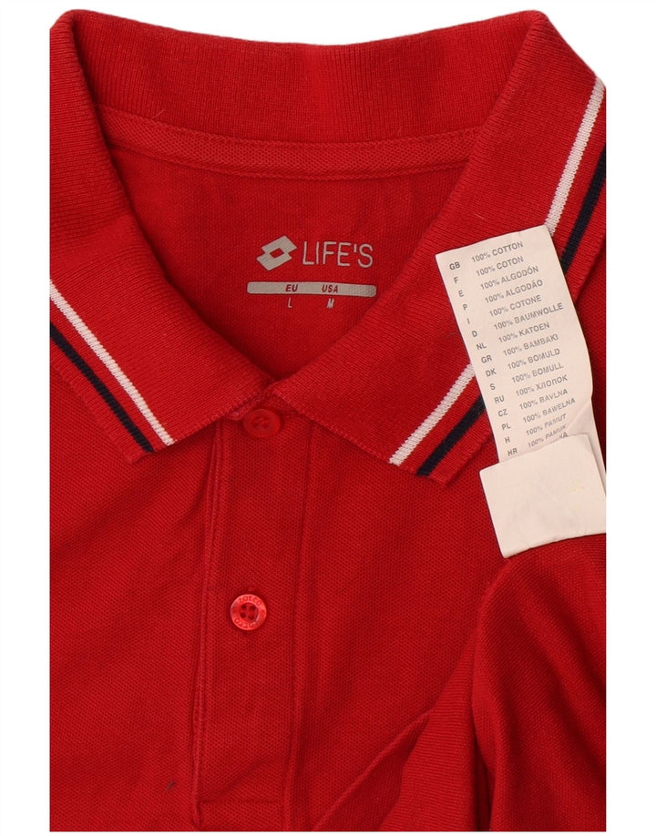 Polo Lotto Hombre Algodón Rojo Medio