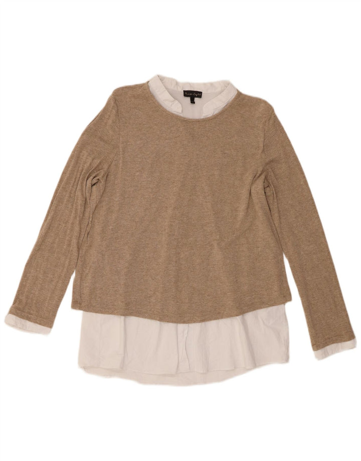 Phase Eight Top tipo túnica para mujer UK 46 Large Marrón Colorblock Viscosa