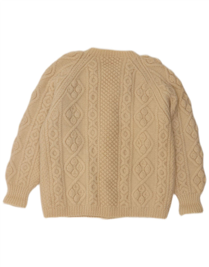 VINTAGE Mujer Cardigan Suéter Reino Unido 16 Grande Beige