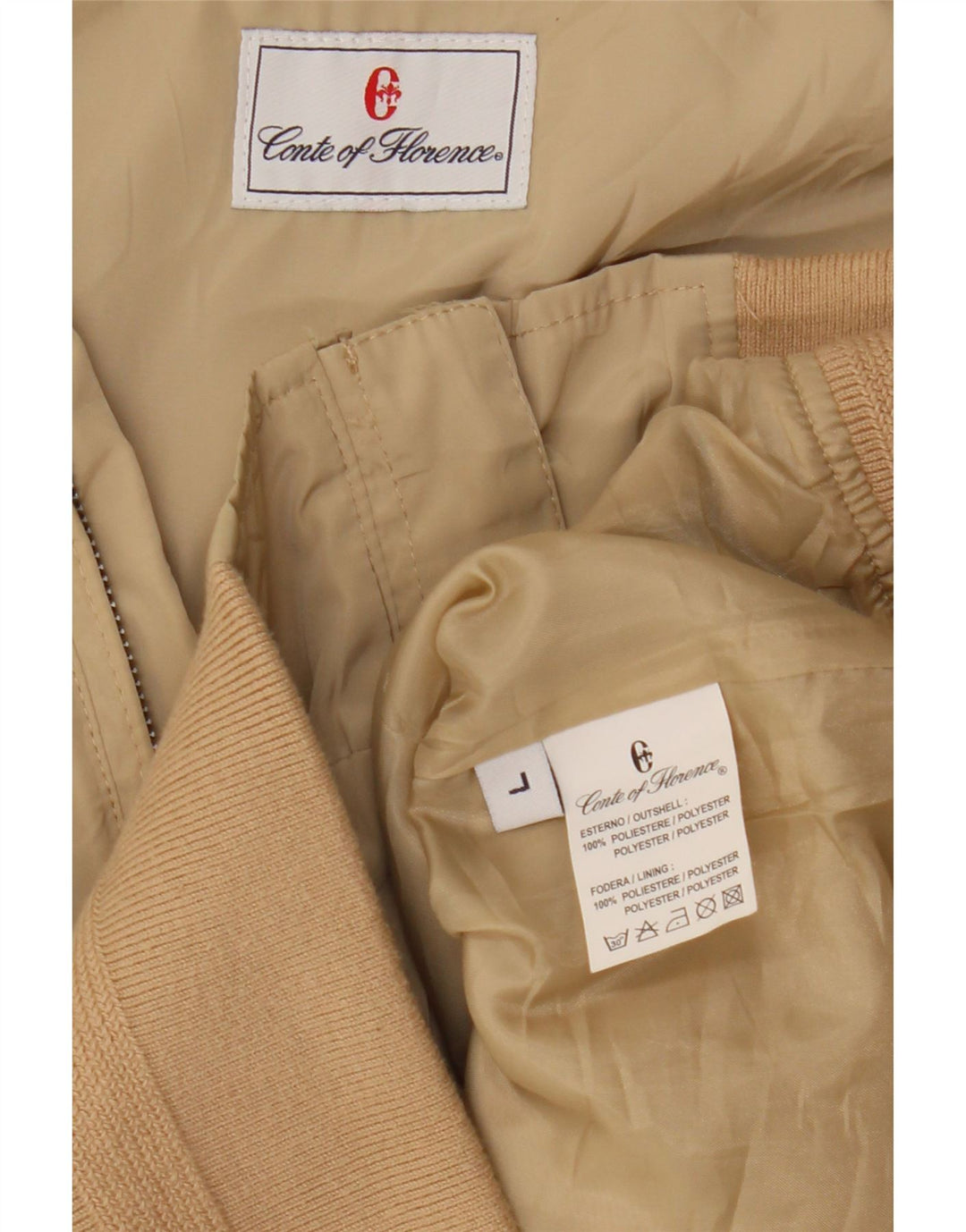 Conte of Florence Chaqueta Bomber para Hombre UK 40 Grande Poliéster Beige