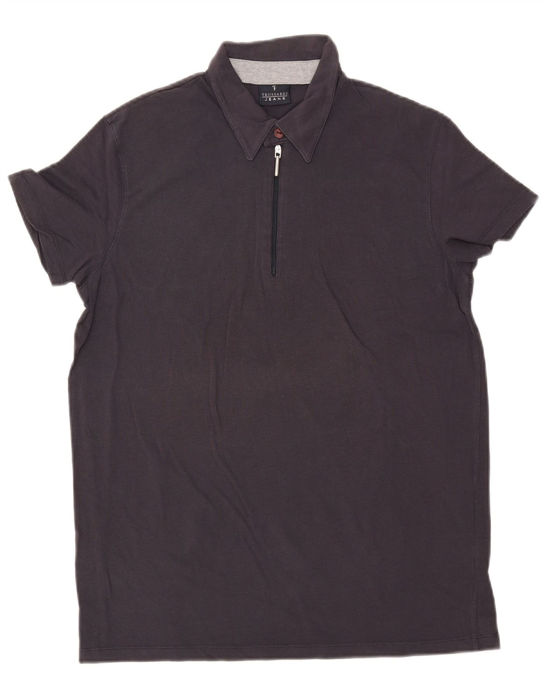 TRUSSARDI JEANS Polo para hombre grande azul marino algodón