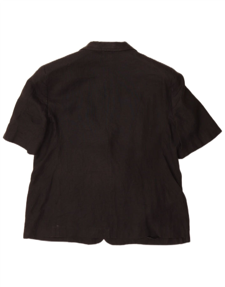 Luisa Spagnoli Chaqueta tipo blazer de manga corta con 2 botones para mujer IT 52 2XL Negro