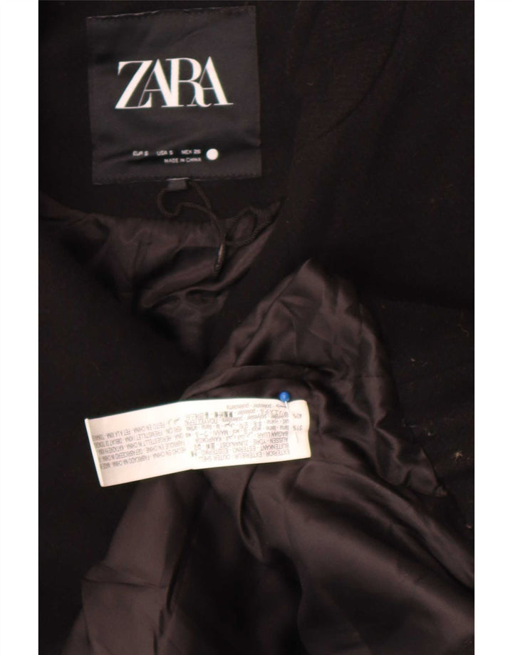 Zara Mujer Chaqueta Bomber Extragrande UK 10 Small Lana Negra