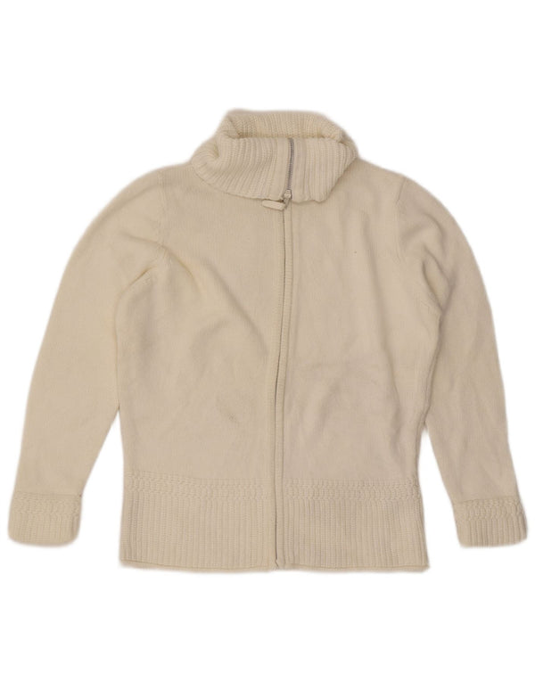 Marks & Spencer Suéter tipo cárdigan con cremallera completa para mujer UK 46 Grande Algodón blanco
