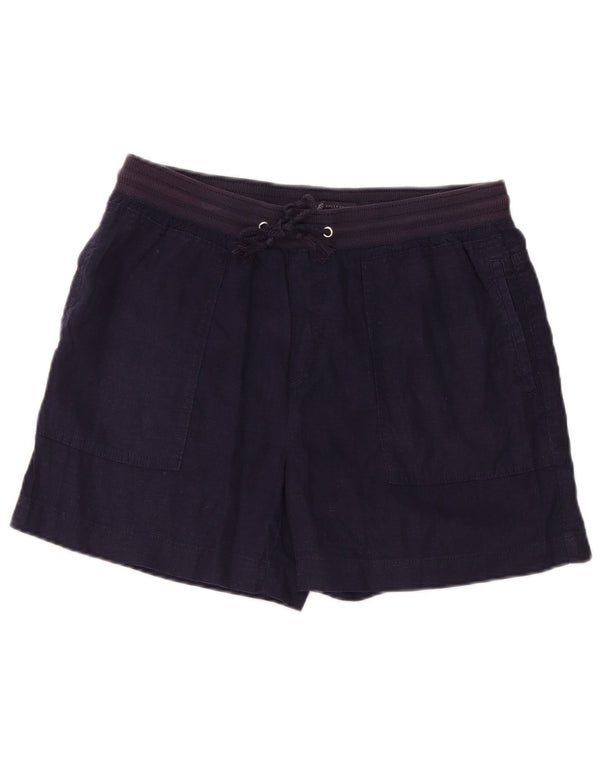 Marks & Spencer Pantalones cortos chinos para mujer UK 12 Medium W32 Lino azul marino