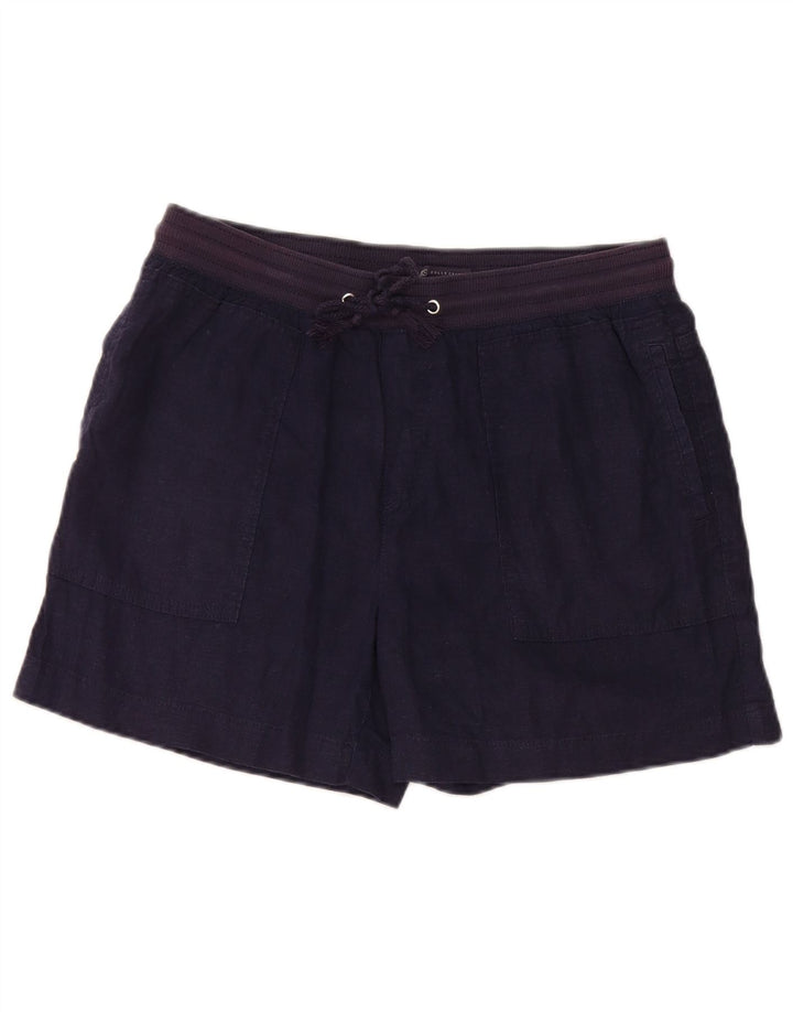 Marks & Spencer Pantalones cortos chinos para mujer UK 12 Medium W32 Lino azul marino