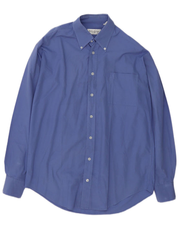 Camisa Yves Saint Laurent para hombre Talla 39 15 1/2 Algodón azul medio