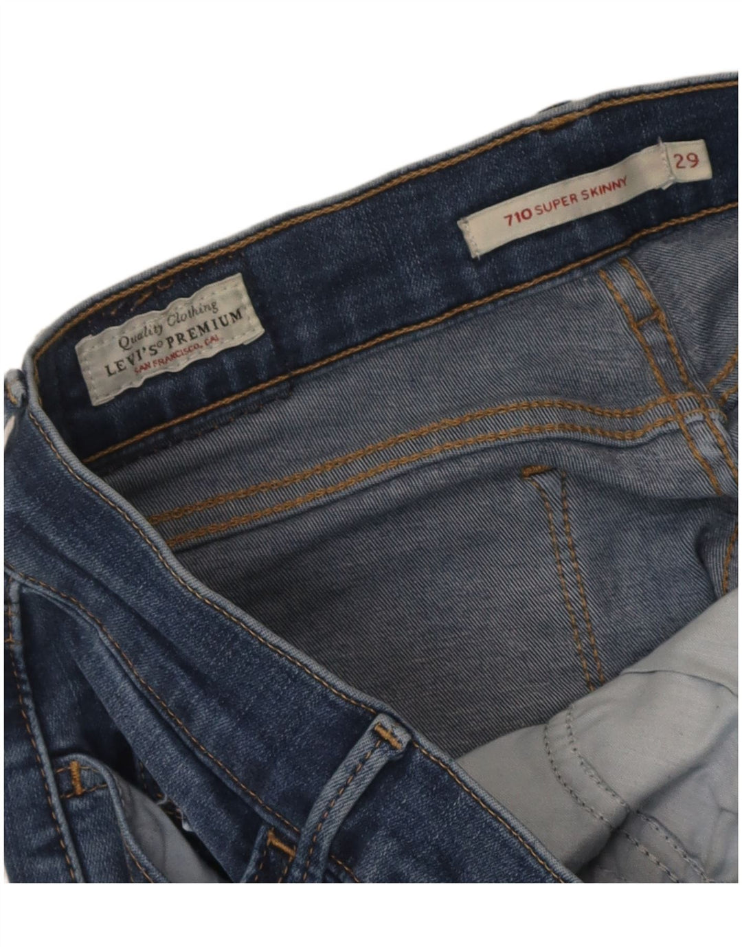 Levi's Vaqueros Súper Ajustados 710 Para Mujer W29 L29 Azul