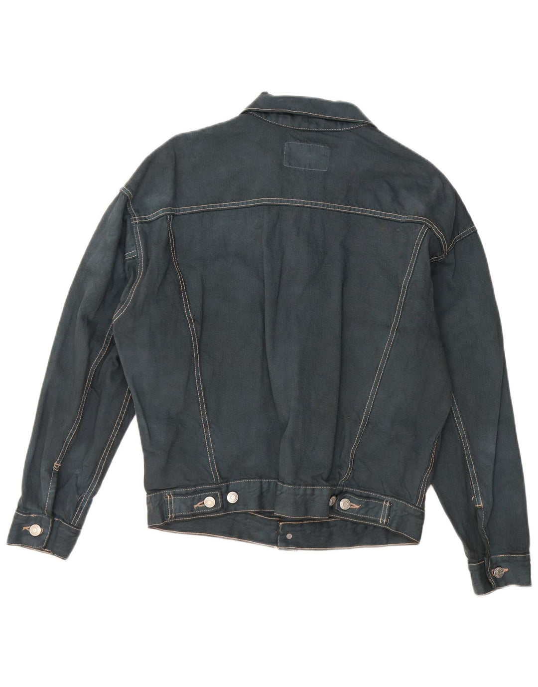 ZARA Chaqueta Vaquera Hombre UK 38 Mediana Azul Marino Algodón