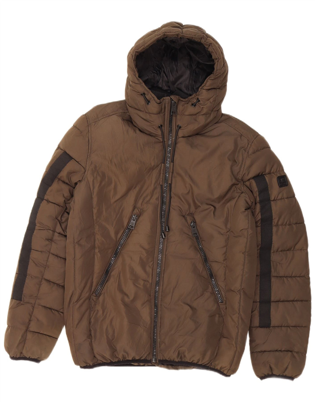 Champion Chaqueta acolchada con capucha para hombre UK 38 Medium Caqui Poliéster