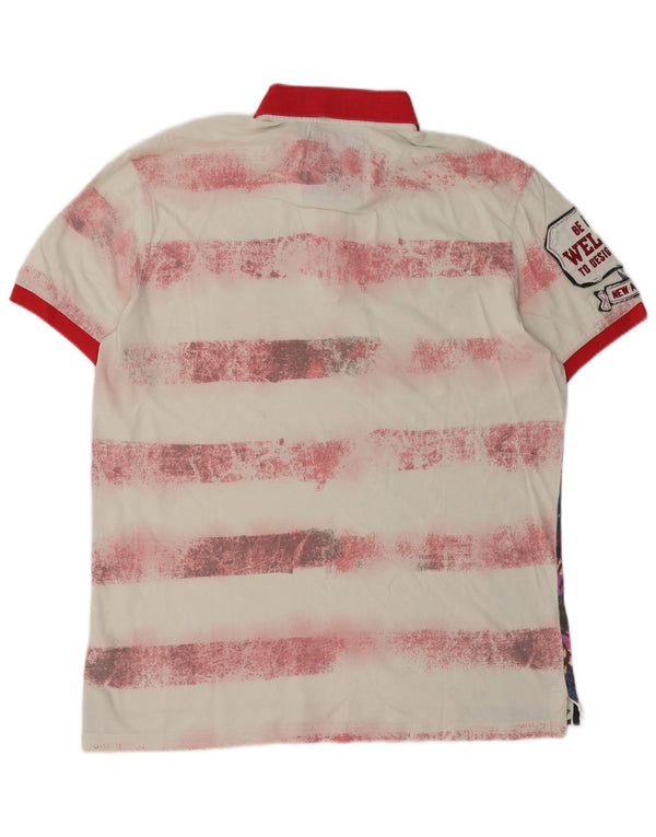 Desigual Polo gráfico para hombre 2XL Algodón floral multicolor