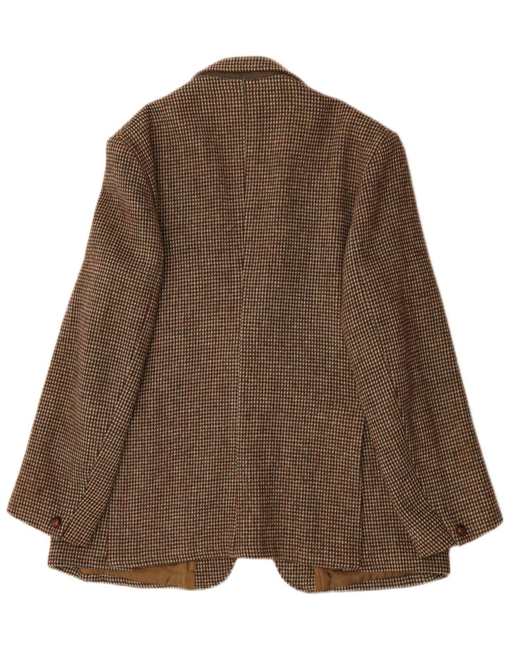 Harris Tweed Chaqueta tipo blazer de 2 botones para hombre UK 38 Lana a cuadros marrón medio