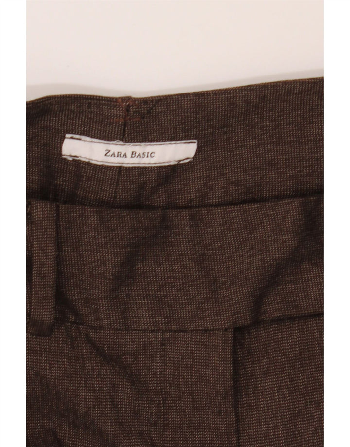 ZARA Womens Straight Chino Trousers W28 L30 Brown Flecked Polyester Vintage Zara and Second-Hand Zara from Messina Hembry 