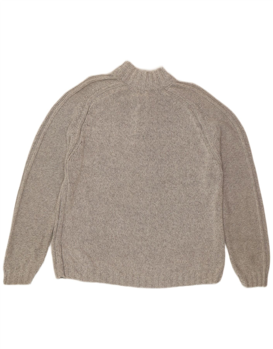 Marks & Spencer Jersey con cuello y cremallera para hombre, talla grande, algodón gris