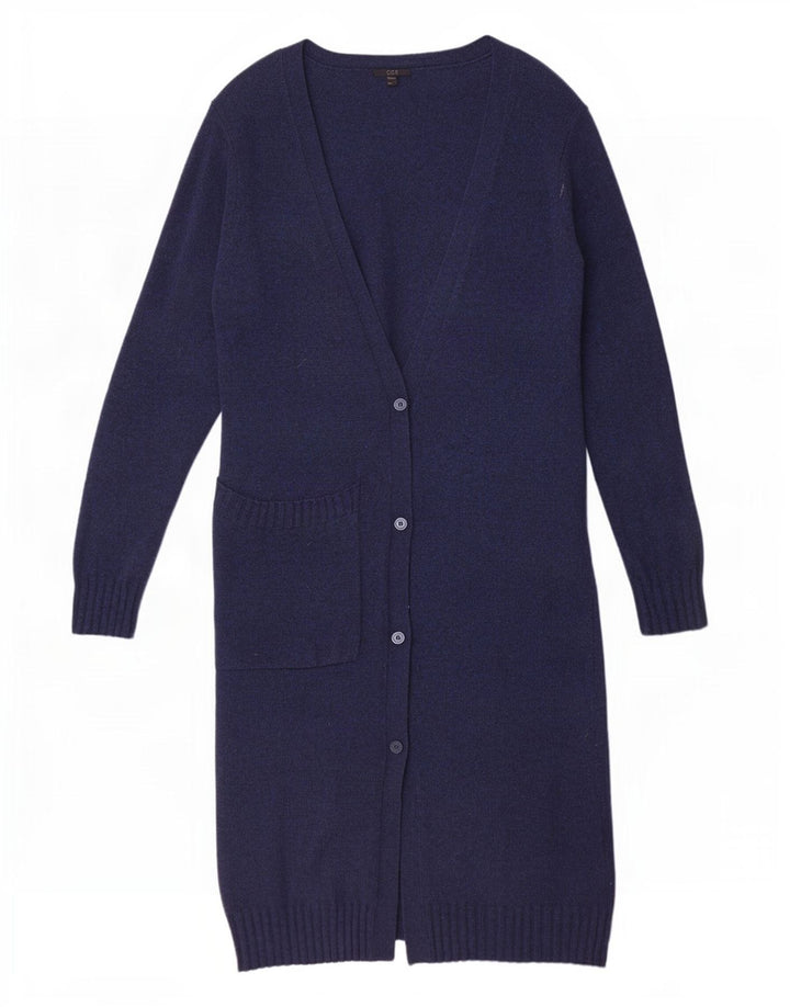 Cos - Cárdigan extragrande para mujer, largo, talla 10, lana azul marino pequeña