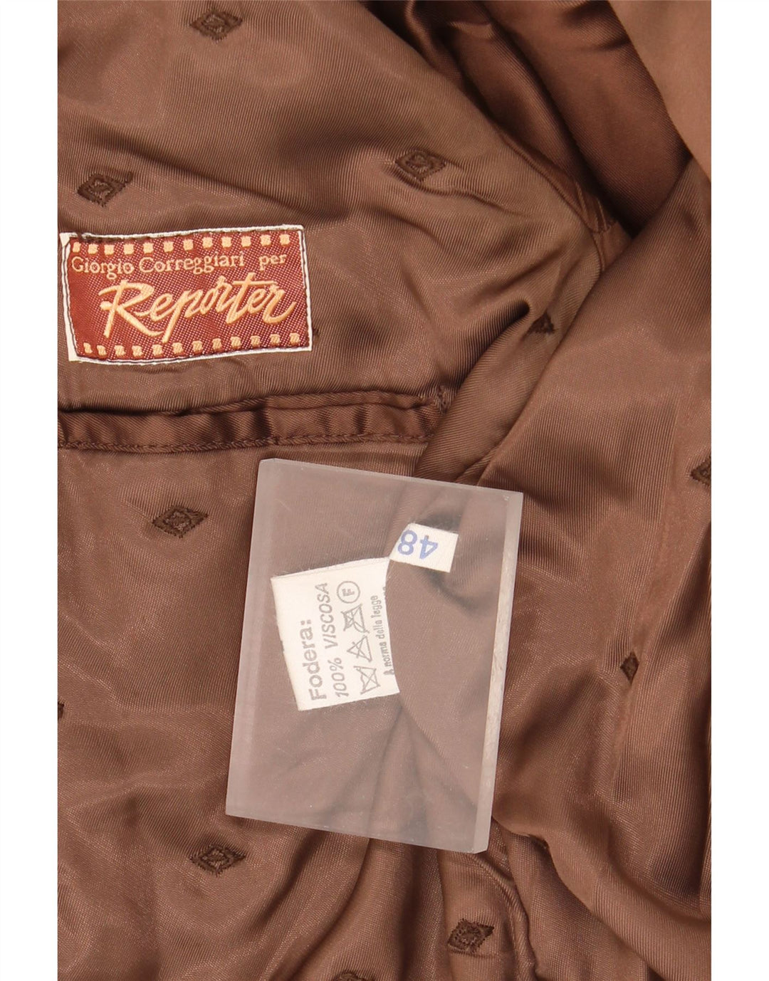 Reporter Chaqueta tipo blazer con doble botonadura para hombre IT 48 Cuero marrón medio