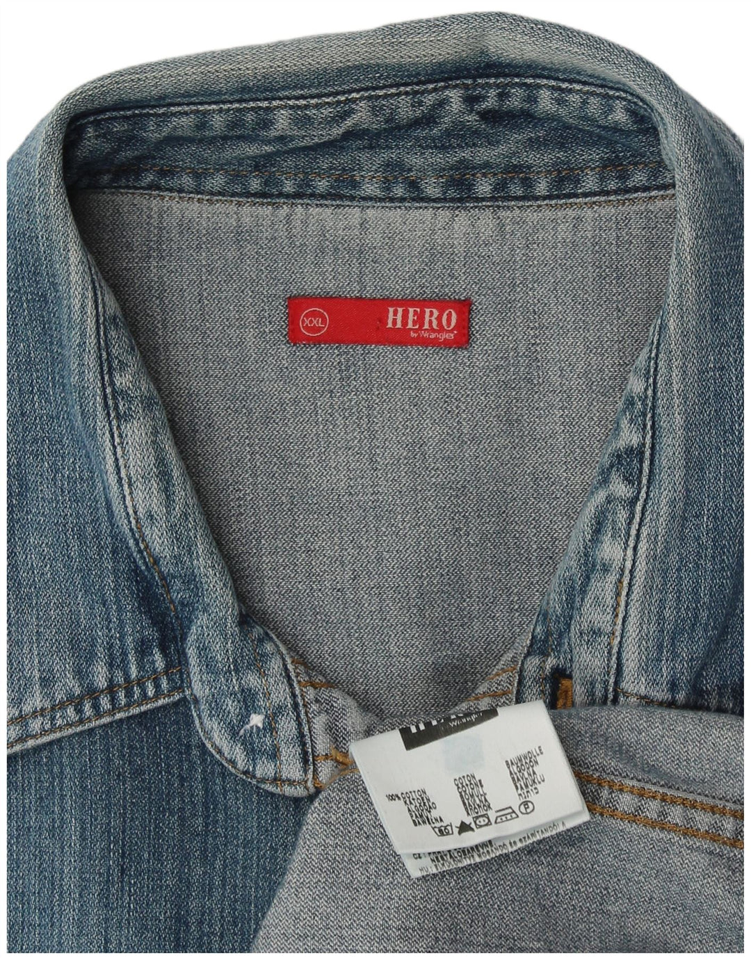 WRANGLER Camisa vaquera para hombre 2XL Algodón azul