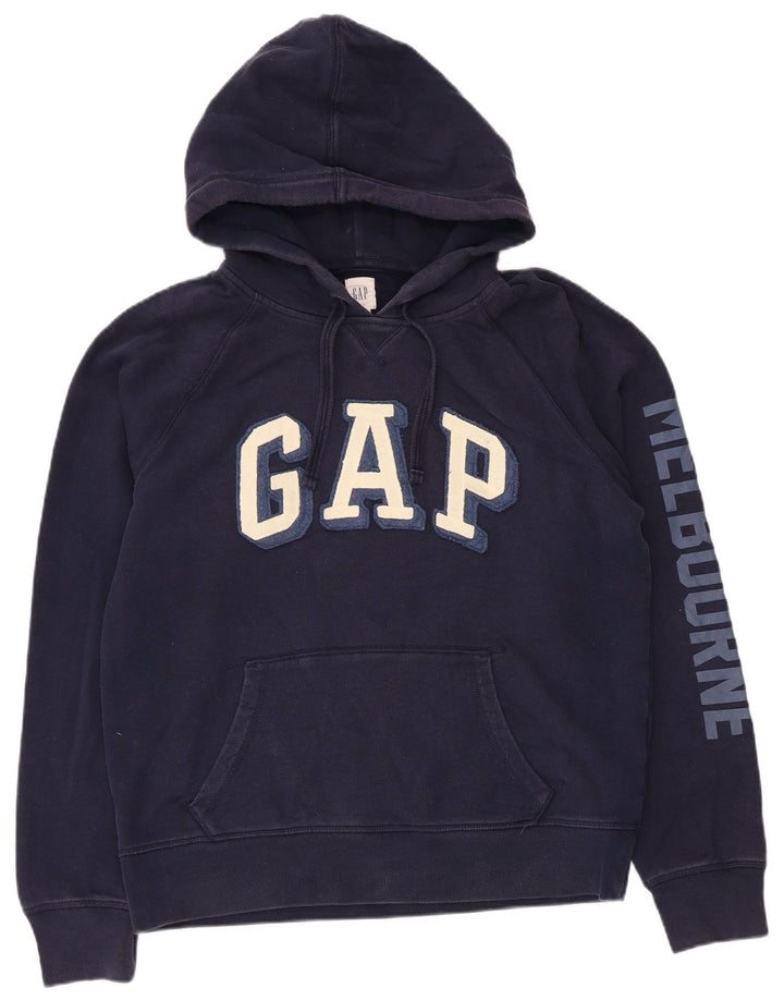 Gap Hombre Sudadera Con Capucha Gráfica Jersey De Algodón Azul Marino Medio