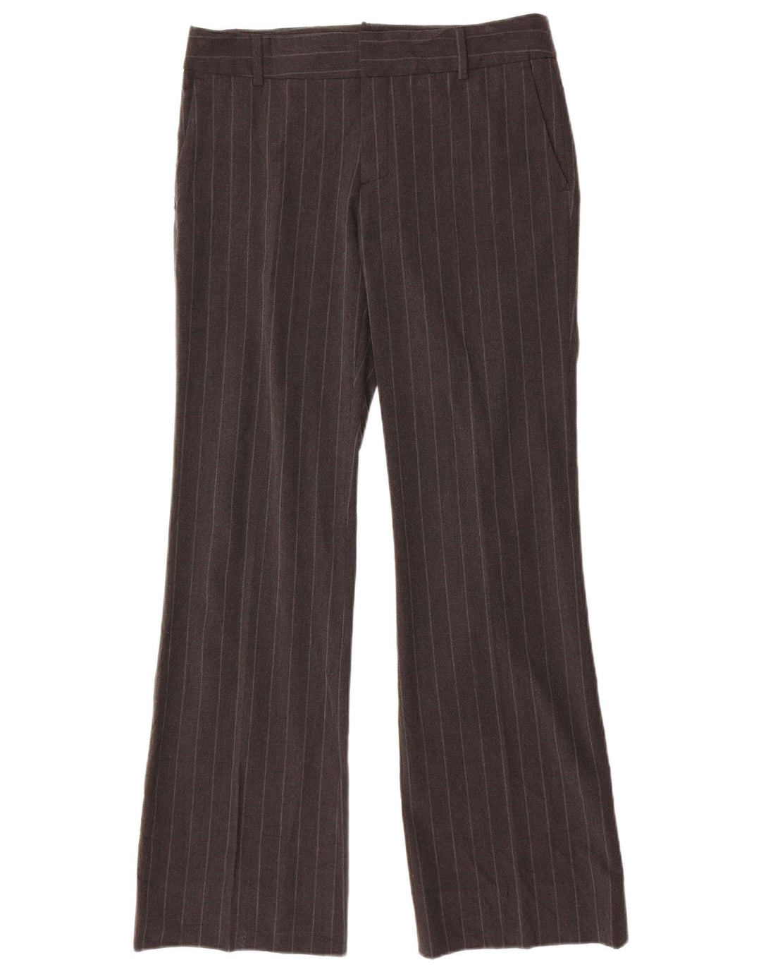 Zara Mujer Pantalón Chino Bootcut EU 40 Medium W30 L32 Gris Pinstripe