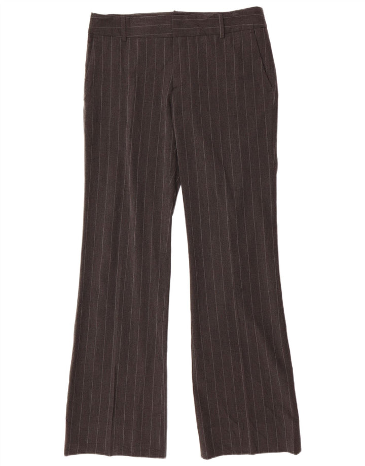 Zara Mujer Pantalón Chino Bootcut EU 40 Medium W30 L32 Gris Pinstripe
