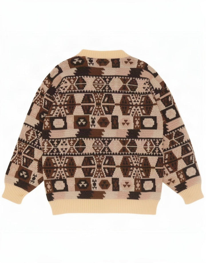 Missoni Hombre Jersey De Cuello Redondo De Lana Geométrica Marrón Medio