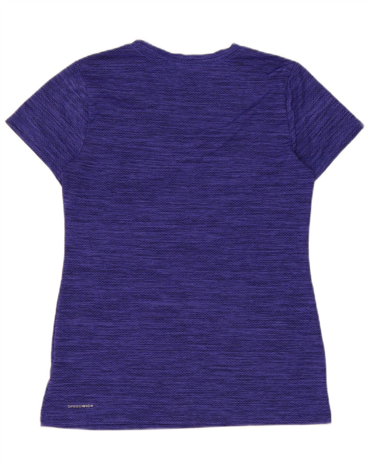Reebok Camiseta Speedwick para mujer Top UK 10 Small Blue Moteado Poliéster