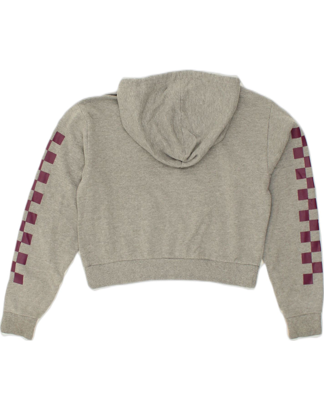 VANS Womens Oversized Crop Hoodie Jumper UK 6 XS Grey Cotton | Vintage Vans | Thrift | Second-Hand Vans | Used Clothing | Messina Hembry 